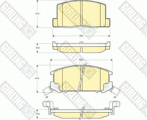 Girling 6130589 - Гальмівні колодки, дискові гальма autozip.com.ua