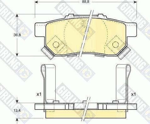 Girling 6131749 - Гальмівні колодки, дискові гальма autozip.com.ua