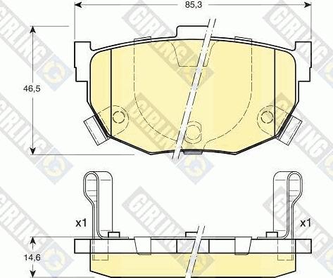 Girling 6131709 - Гальмівні колодки, дискові гальма autozip.com.ua