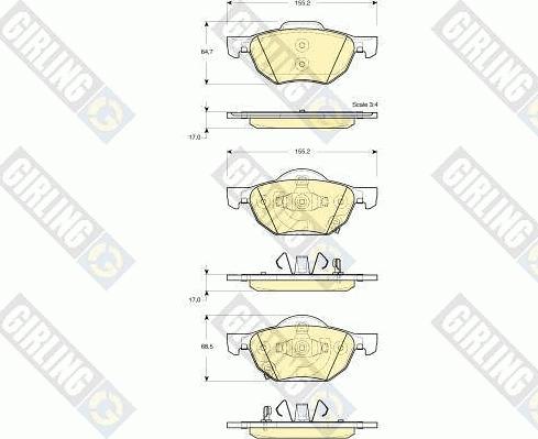 Girling 6133559 - Гальмівні колодки, дискові гальма autozip.com.ua