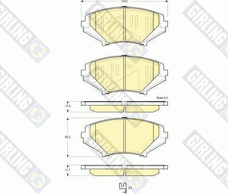 Girling 6133569 - Гальмівні колодки, дискові гальма autozip.com.ua