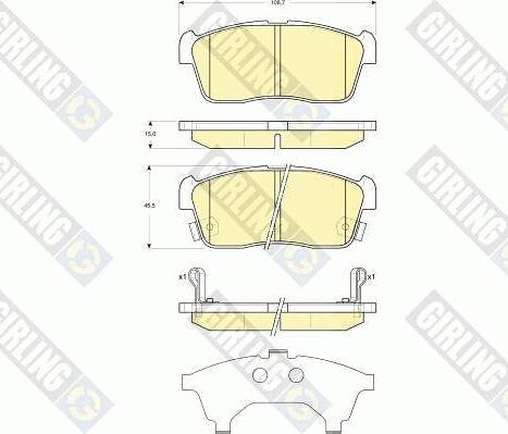 Girling 6133519 - Гальмівні колодки, дискові гальма autozip.com.ua