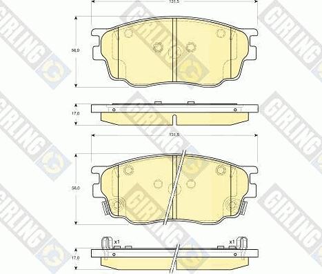 Girling 6133099 - Гальмівні колодки, дискові гальма autozip.com.ua