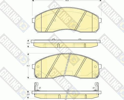 Girling 6133019 - Гальмівні колодки, дискові гальма autozip.com.ua