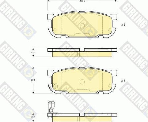 Girling 6133039 - Гальмівні колодки, дискові гальма autozip.com.ua