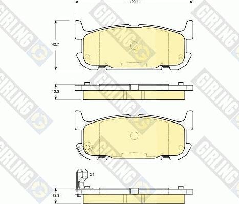 Girling 6133189 - Гальмівні колодки, дискові гальма autozip.com.ua