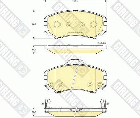 Girling 6133869 - Гальмівні колодки, дискові гальма autozip.com.ua