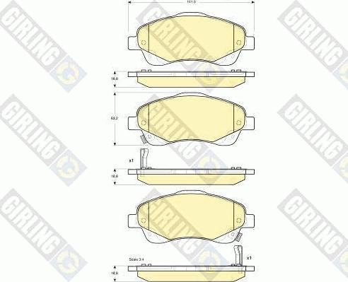 Girling 6133364 - Гальмівні колодки, дискові гальма autozip.com.ua