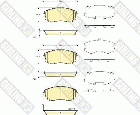 Girling 6133719 - Гальмівні колодки, дискові гальма autozip.com.ua