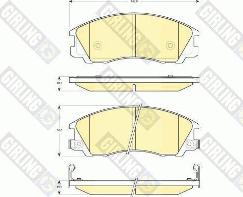 Girling 6132999 - Гальмівні колодки, дискові гальма autozip.com.ua