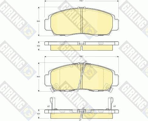 Girling 6132409 - Гальмівні колодки, дискові гальма autozip.com.ua