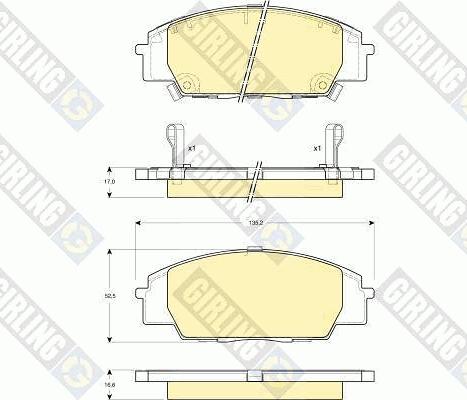 Girling 6132509 - Гальмівні колодки, дискові гальма autozip.com.ua