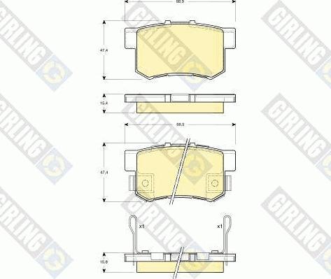 Girling 6132699 - Гальмівні колодки, дискові гальма autozip.com.ua