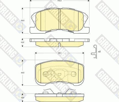 Girling 6132669 - Гальмівні колодки, дискові гальма autozip.com.ua