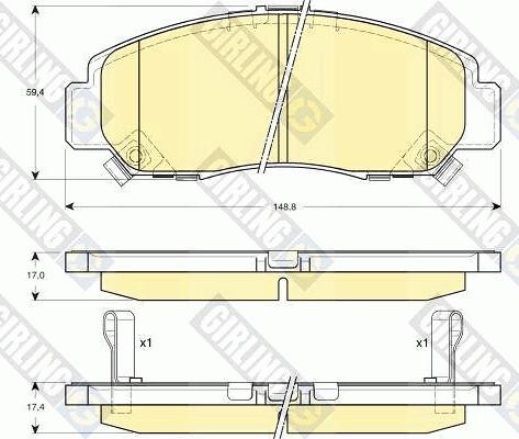 Girling 6132689 - Гальмівні колодки, дискові гальма autozip.com.ua