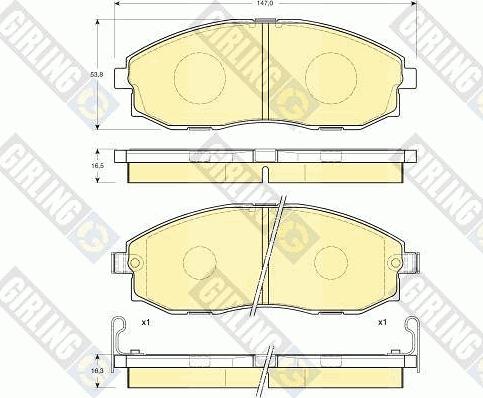 Girling 6132019 - Гальмівні колодки, дискові гальма autozip.com.ua