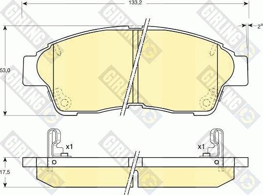 Girling 6132079 - Гальмівні колодки, дискові гальма autozip.com.ua