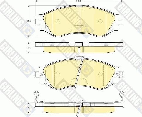 Girling 6132169 - Гальмівні колодки, дискові гальма autozip.com.ua