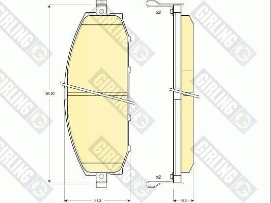 Girling 6132229 - Гальмівні колодки, дискові гальма autozip.com.ua