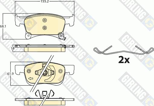 Girling 6120912 - Гальмівні колодки, дискові гальма autozip.com.ua