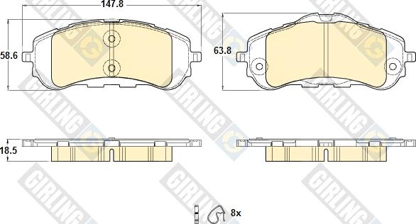 Girling 6120443 - Гальмівні колодки, дискові гальма autozip.com.ua