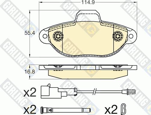 Girling 6120411 - Гальмівні колодки, дискові гальма autozip.com.ua