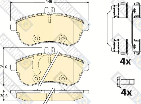 Girling 6120561 - Гальмівні колодки, дискові гальма autozip.com.ua