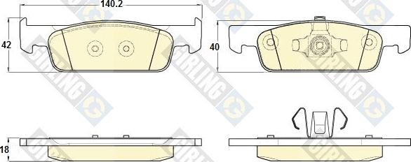 Girling 6120162 - Гальмівні колодки, дискові гальма autozip.com.ua