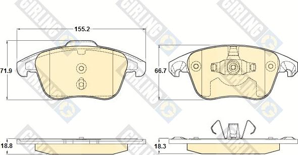 Girling 6120252 - Гальмівні колодки, дискові гальма autozip.com.ua