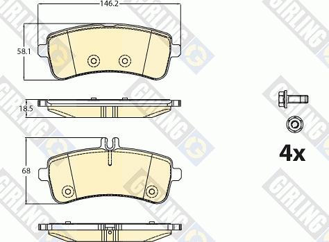 Girling 6120791 - Гальмівні колодки, дискові гальма autozip.com.ua