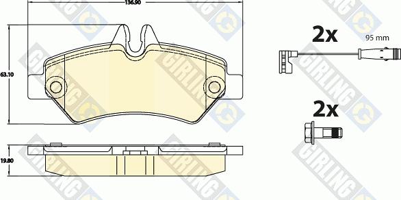 Girling 6120764 - Гальмівні колодки, дискові гальма autozip.com.ua