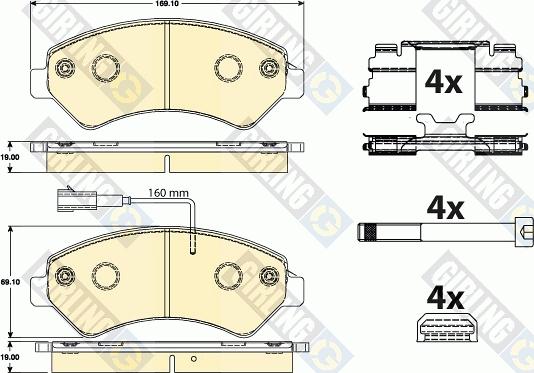 Girling 6120725 - Гальмівні колодки, дискові гальма autozip.com.ua