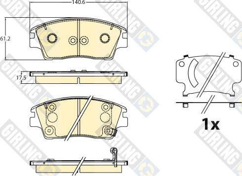 Girling 6121976 - Гальмівні колодки, дискові гальма autozip.com.ua