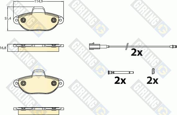 Girling 6121413 - Гальмівні колодки, дискові гальма autozip.com.ua