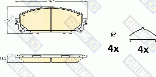 Girling 6121426 - Гальмівні колодки, дискові гальма autozip.com.ua