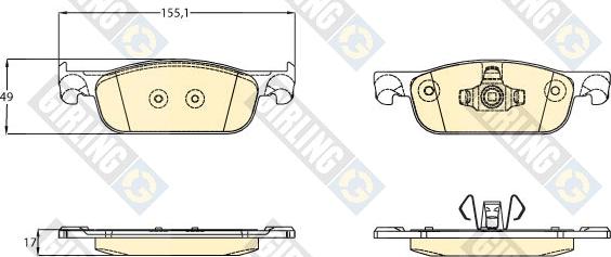 Girling 6121572 - Гальмівні колодки, дискові гальма autozip.com.ua