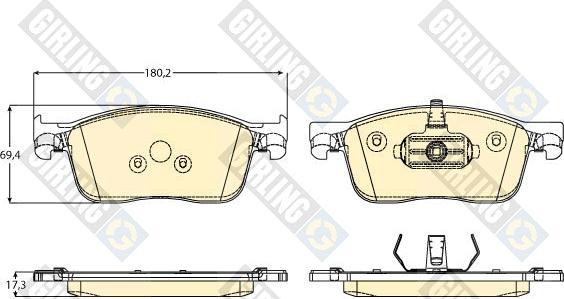 Girling 6121692 - Гальмівні колодки, дискові гальма autozip.com.ua