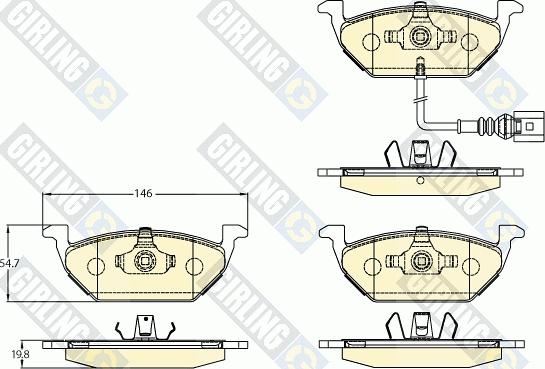 Girling 6121082 - Гальмівні колодки, дискові гальма autozip.com.ua