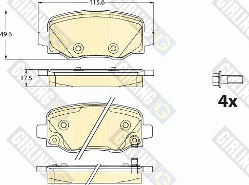 Girling 6121161 - Гальмівні колодки, дискові гальма autozip.com.ua