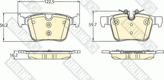 Girling 6121102 - Гальмівні колодки, дискові гальма autozip.com.ua