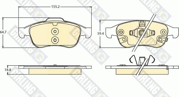 Girling 6121112 - Гальмівні колодки, дискові гальма autozip.com.ua