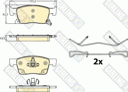 Girling 6121392 - Гальмівні колодки, дискові гальма autozip.com.ua