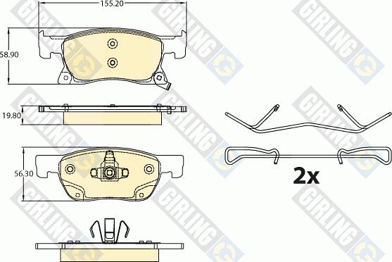 Girling 6121382 - Гальмівні колодки, дискові гальма autozip.com.ua