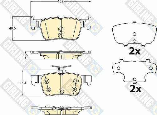 Girling 6121331 - Гальмівні колодки, дискові гальма autozip.com.ua