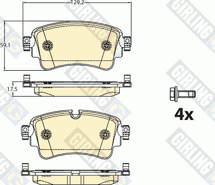 Girling 6121321 - Гальмівні колодки, дискові гальма autozip.com.ua