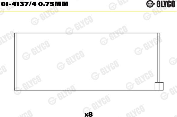 Glyco 01-4137/4 0.75mm - Шатуни підшипник autozip.com.ua