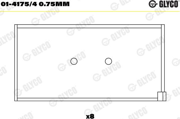 Glyco 01-4175/4 0.75mm - Шатуни підшипник autozip.com.ua