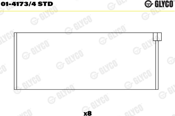 Glyco 01-4173/4 STD - Вкладыши шатунные PSA STD 1.1-1.3 пр-во GLYCO autozip.com.ua