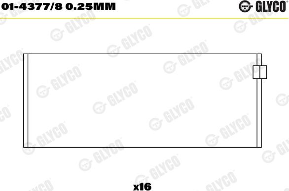 Glyco 01-4377/8 0.25mm - Шатуни підшипник autozip.com.ua