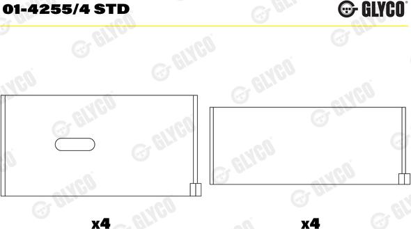 Glyco 01-4255/4 STD - Шатуни підшипник autozip.com.ua